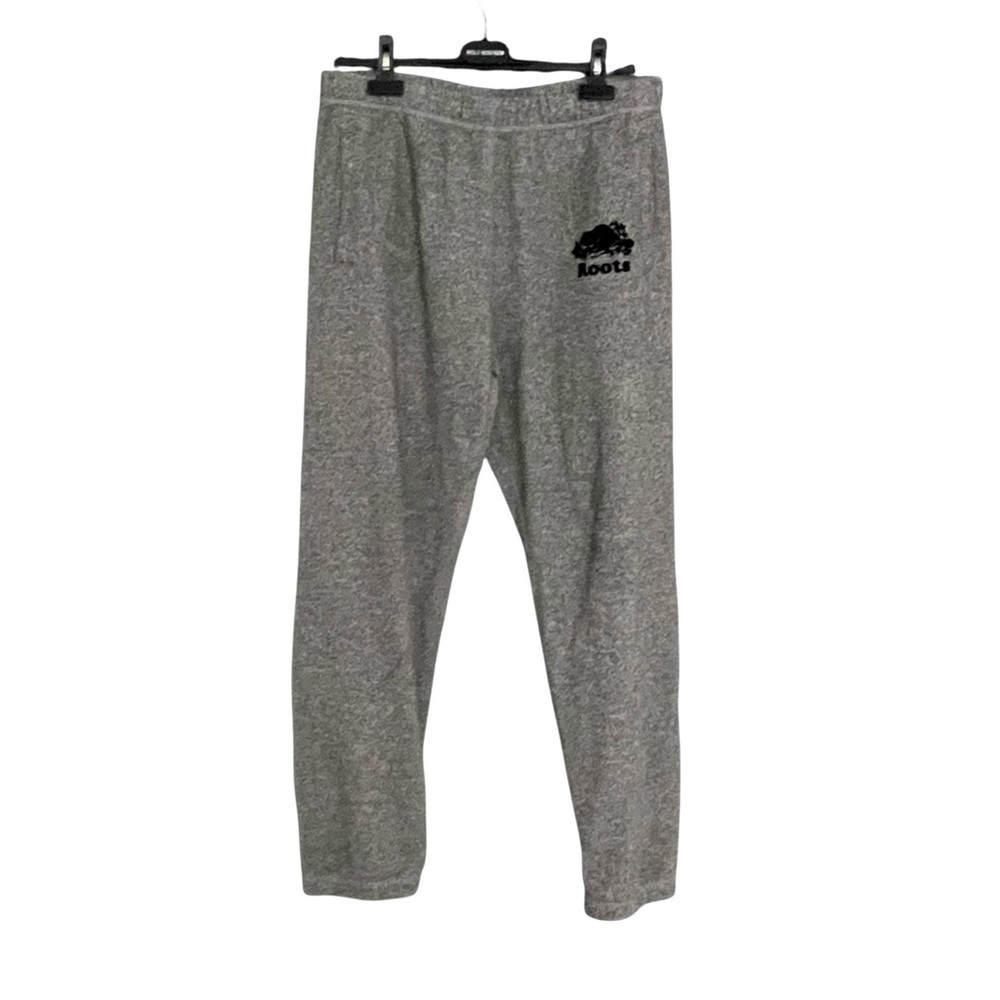 ROOTS Canada Men's Cotton Track Pants Sweatpants Joggers Grey Medium
